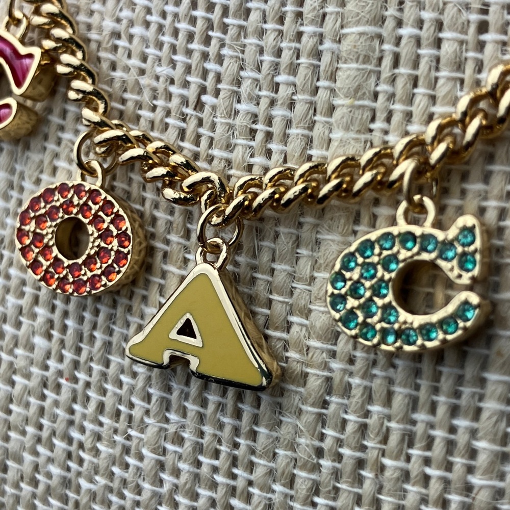COACH Multicolor Letter Charm Necklace NWT - Picture 4 of 13